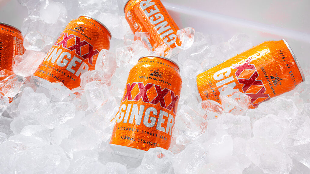 XXXX alcoholic ginger beer on ice